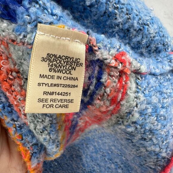 Sincerely Jules Cozy Boho Wool Blend Colorblock Multicolor Sweater Women Small - Picture 7 of 8